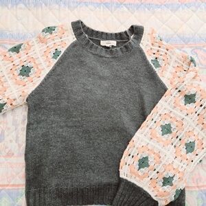 Cozy Olive Green and Cream Sweater Crotchet